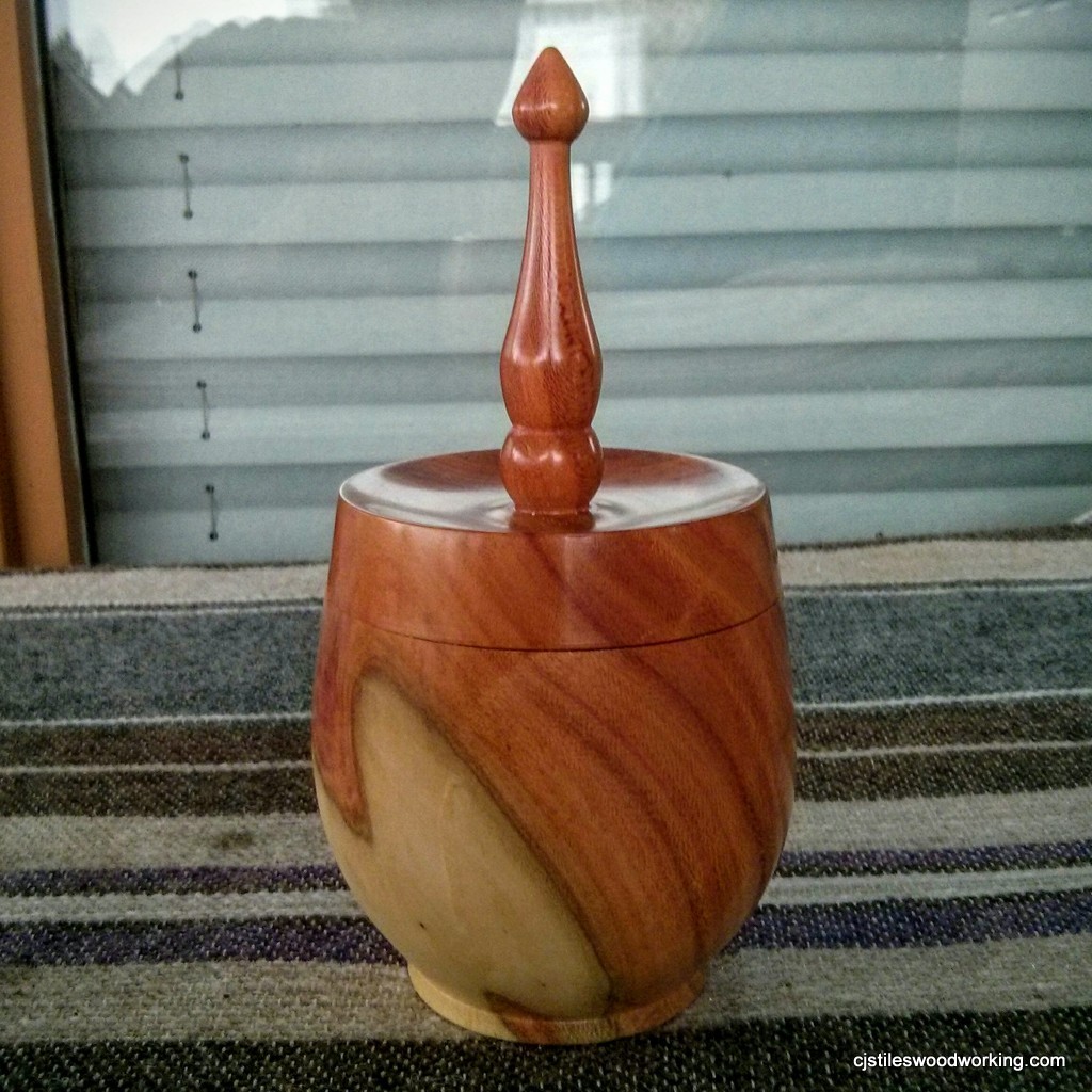 Plum wood ring holder box closed 1