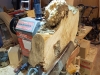 Maple burl on lathe