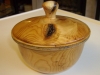 Yew wood bowl with lid