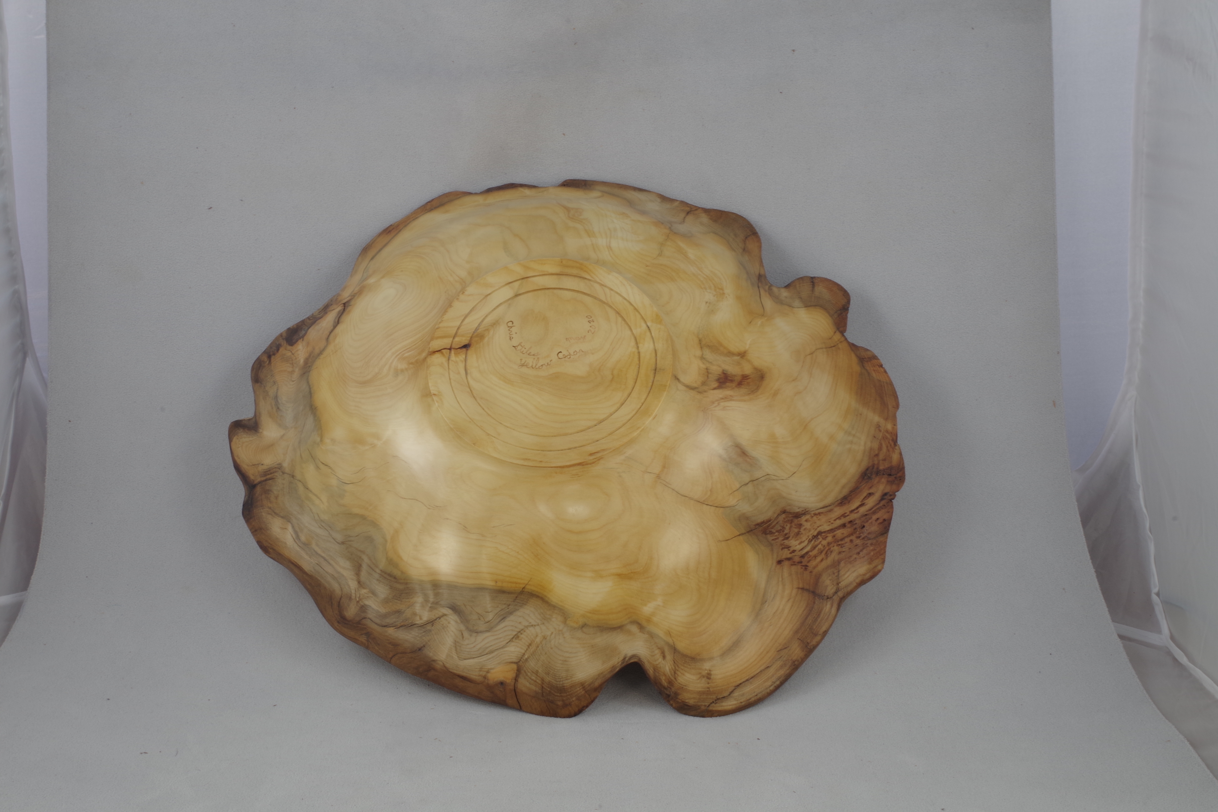 Yellow cedar burl bottom