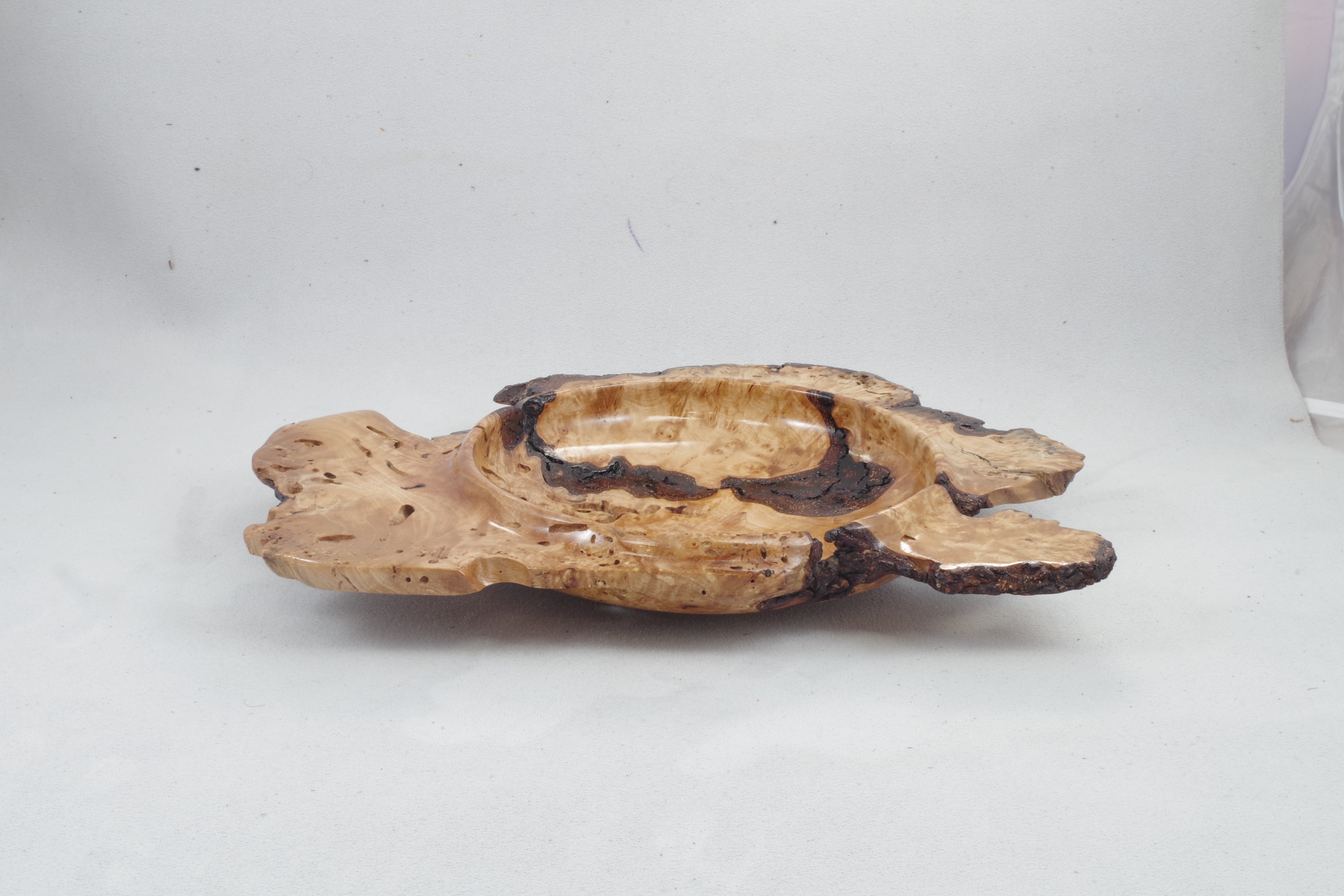 Maple burl platter side
