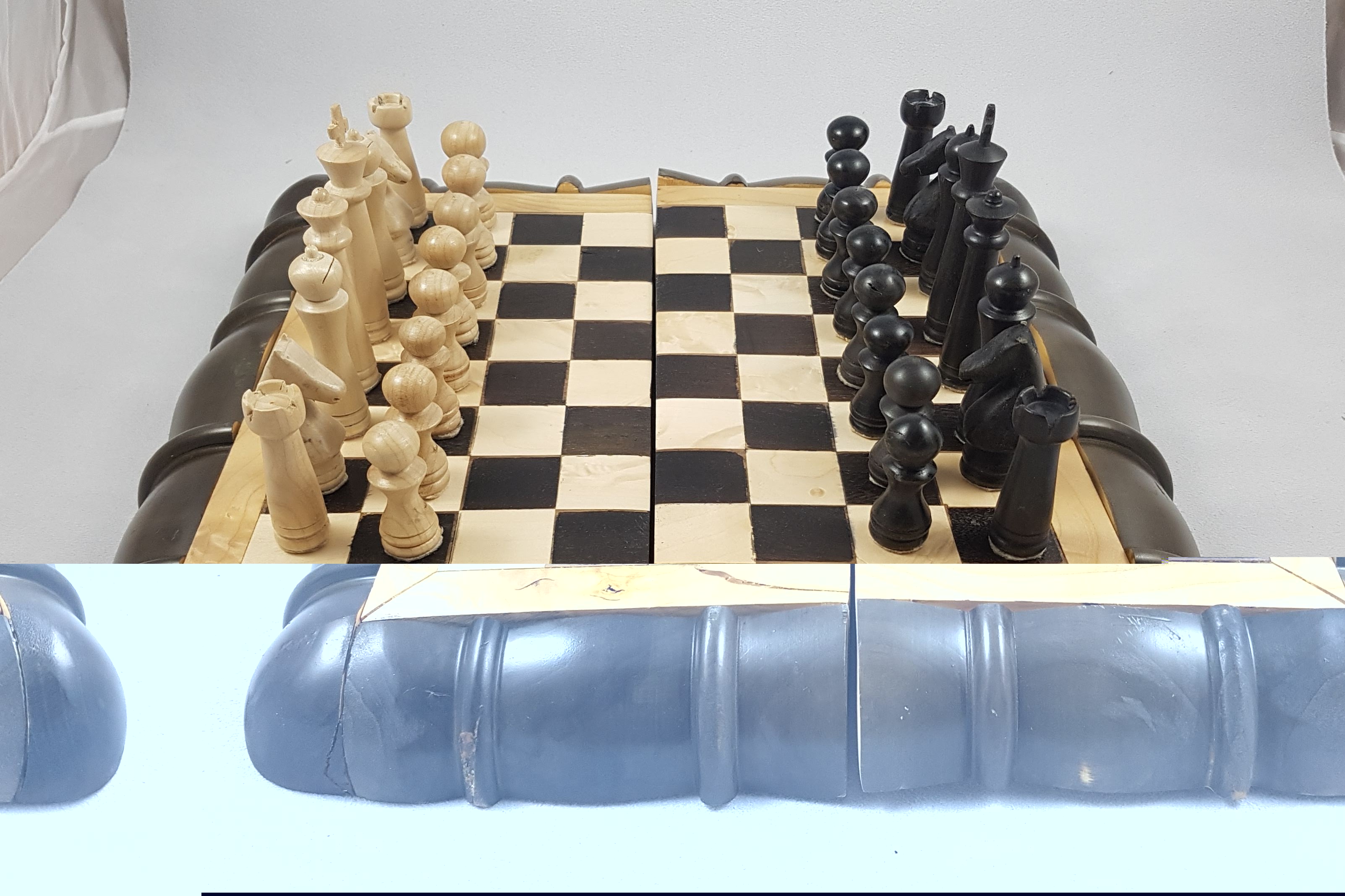 Chess board with pieces